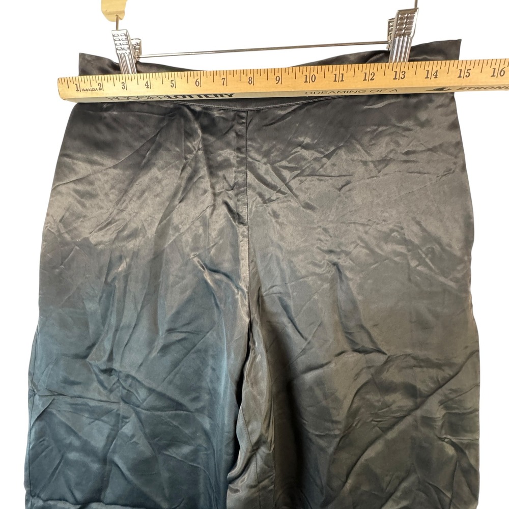 Athleta Calm Cool Wide Leg Pants Sz M Black Silky Lounge Pull‑On Cupro Flowy - Picture 5 of 10